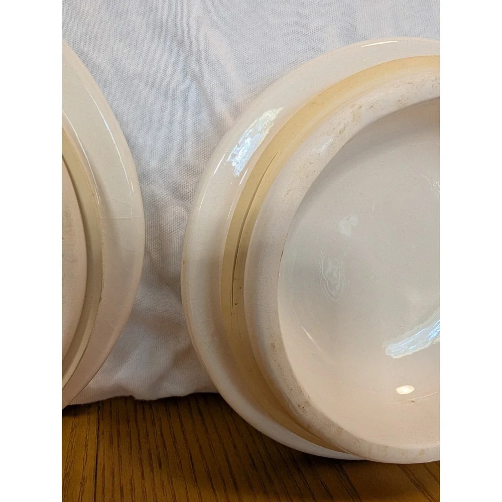 Vintage Crock Shop Santa Ana Ceramic Canister Set 3 Apple Ivy Farmhouse Cream